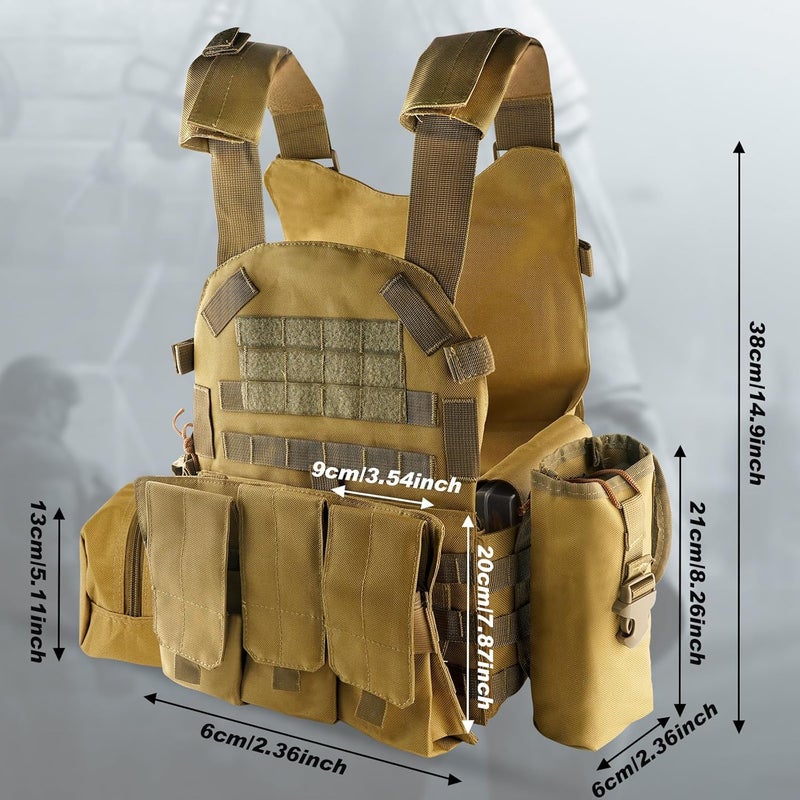 NewBEP Tactical Vest Set for Men, Airsoft Paintball Vest Quick Release Airsoft Vest and Equipment with Hat,Glove,Visor - Image 3